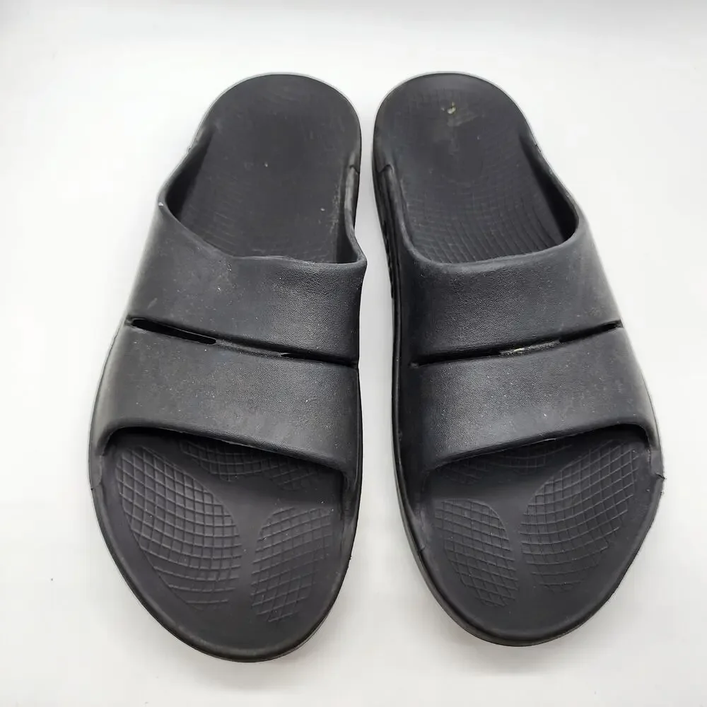 Oofos Ooahh Black Recovery Slide Sandals Men's 14-16 Slip On‎ Open Toe Comfort